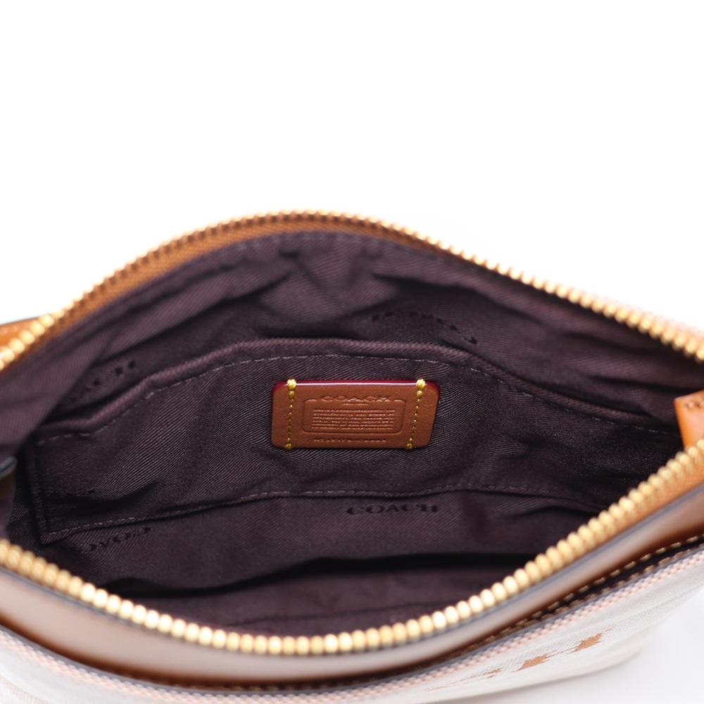 New Coach Kitt Horse and Carriage Jacquard and Leather Crossbody Bag Amber - Picture 11 of 13